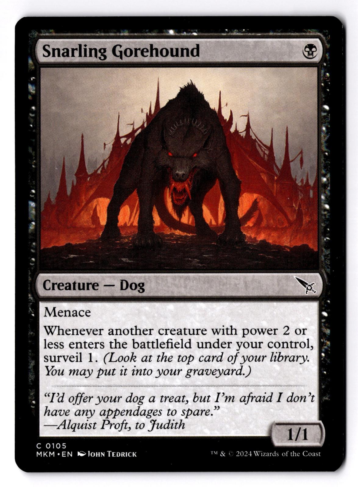 Snarling Gorehound 105 Common Murders at Karlov Manor Magic: The Gathering LP