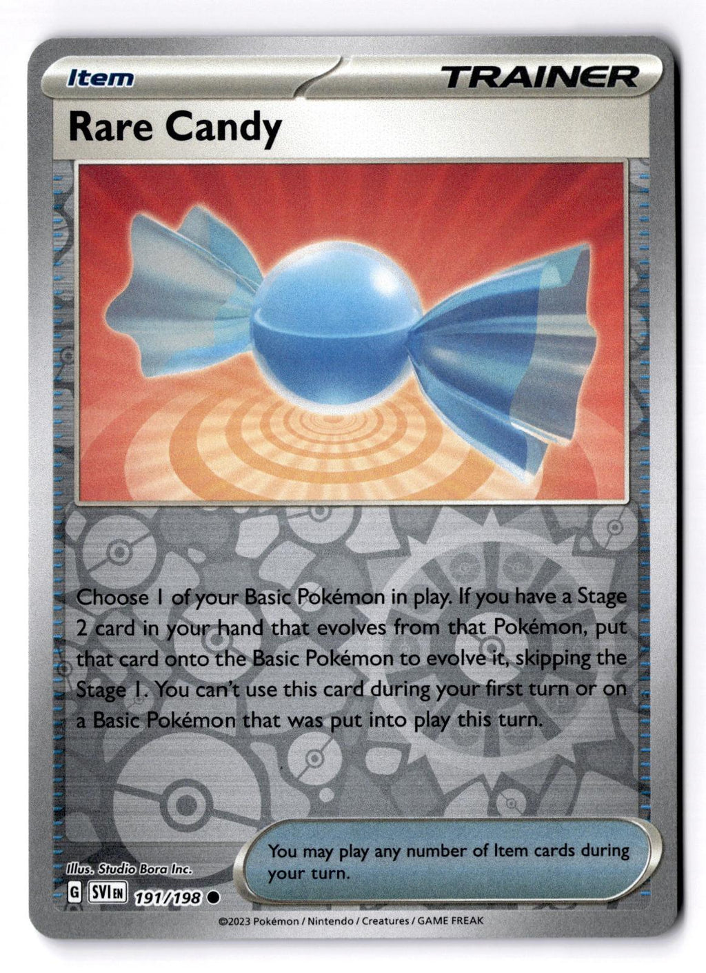 Rare Candy 191/198 Common Scarlet & Violet Pokemon Reverse Holo Near Mint