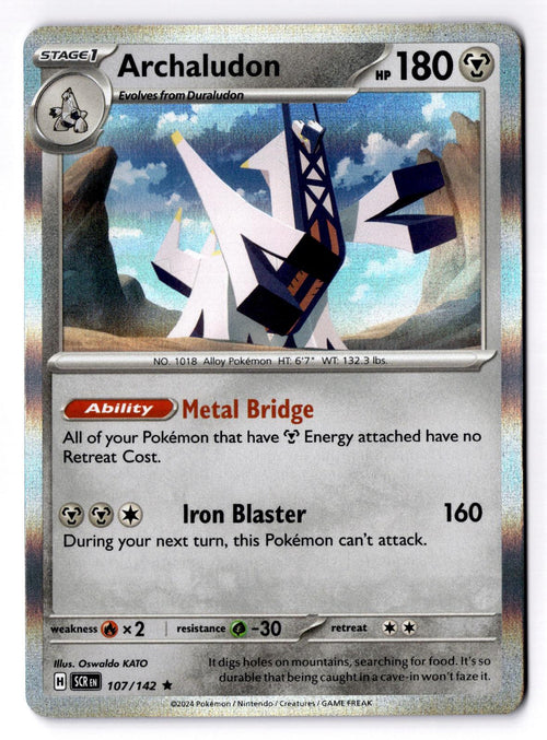 Archaludon 107/142 Rare Stellar Crown Pokemon Holo Near Mint