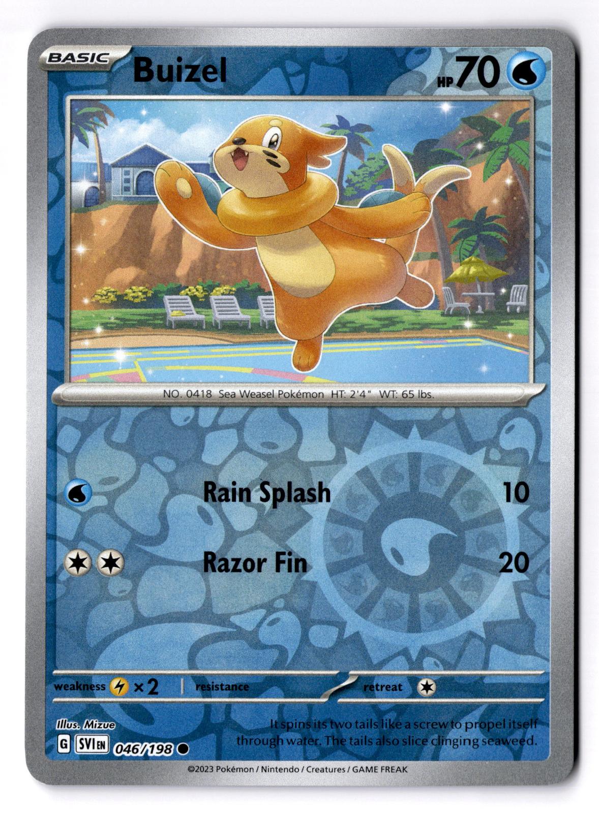 Buizel 046/198 Common Scarlet & Violet Pokemon Reverse Holo Near Mint