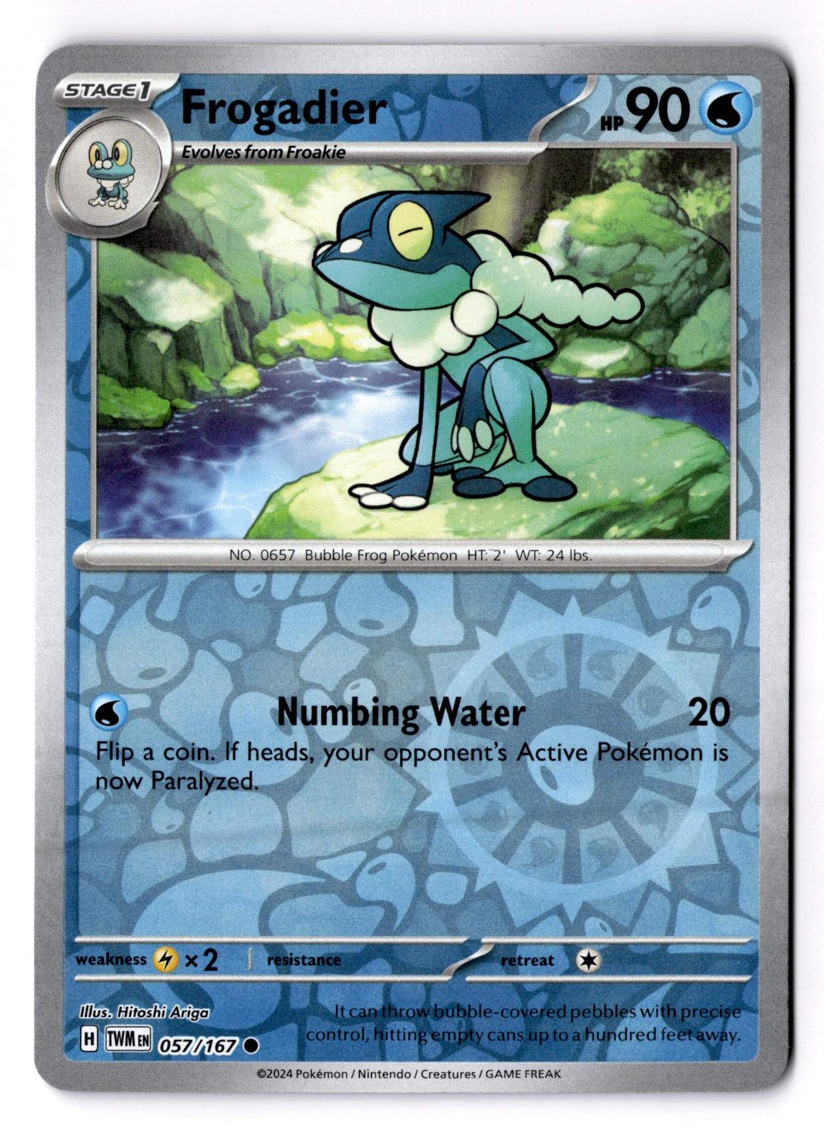 Frogadier 057/167 Common Twilight Masquerade Pokemon Reverse Holo Near Mint