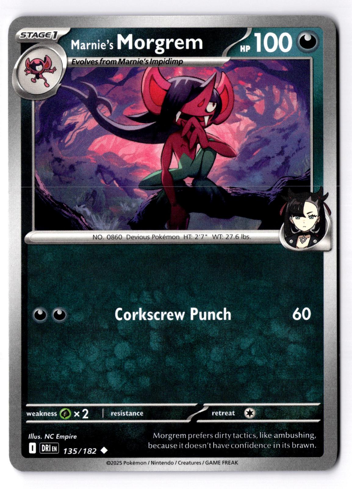 Marnie's Morgrem 135/182 Uncommon Destined Rivals Pokemon Near Mint