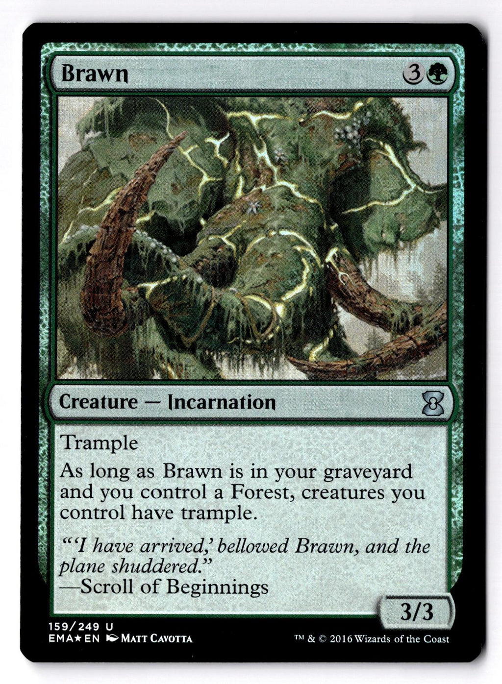 Brawn 159 Uncommon Eternal Masters Magic: The Gathering Foil Lightly Played