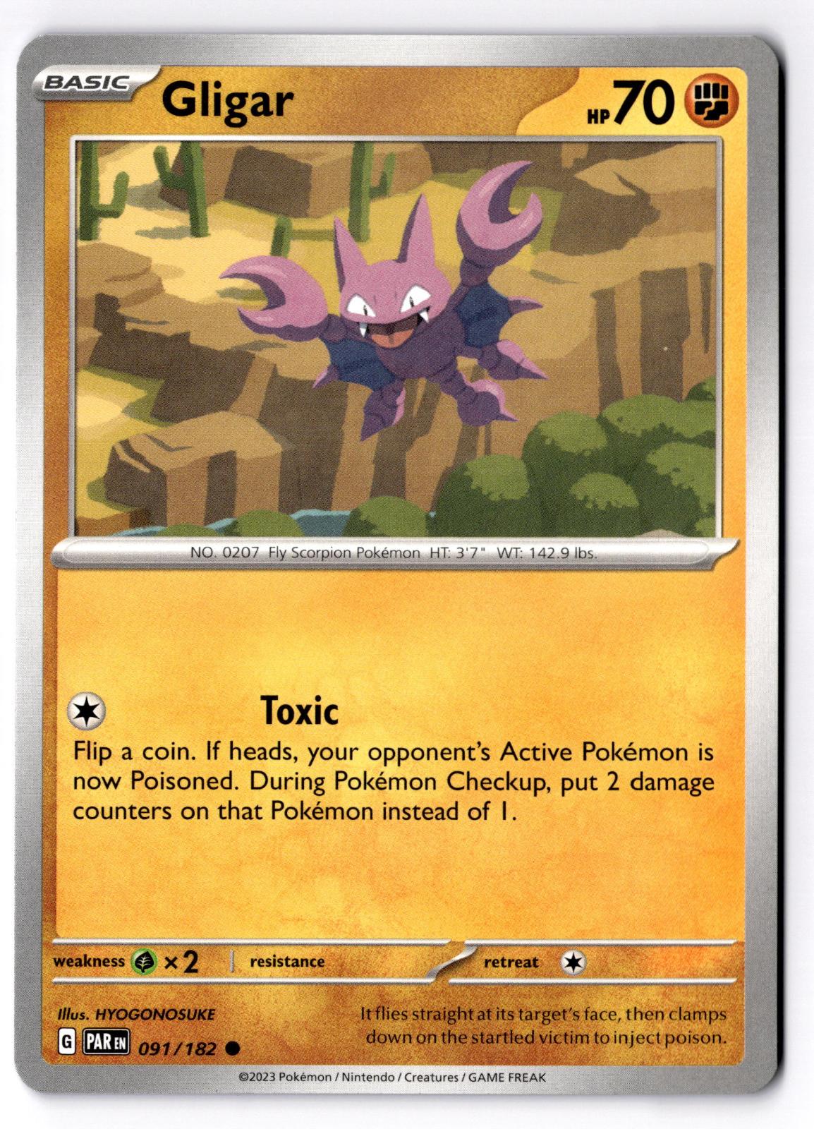 Gligar 091/182 Common Paradox Rift Pokemon Near Mint