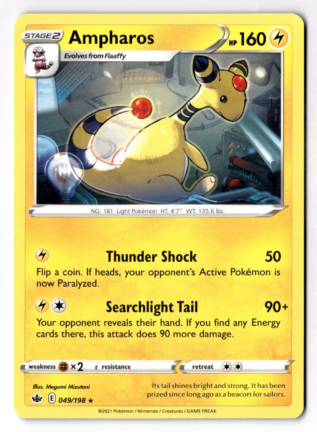 Ampharos 049/198 Rare Chilling Reign Pokemon Near Mint