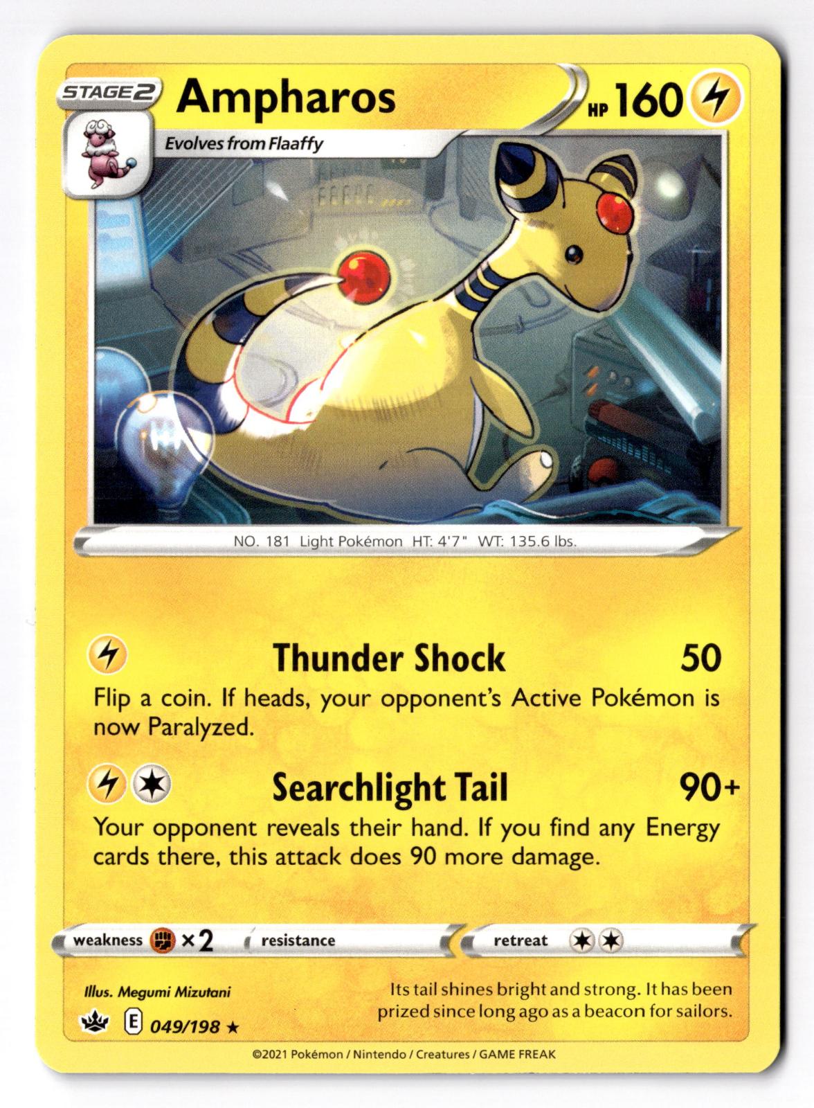 Ampharos 049/198 Rare Chilling Reign Pokemon Near Mint