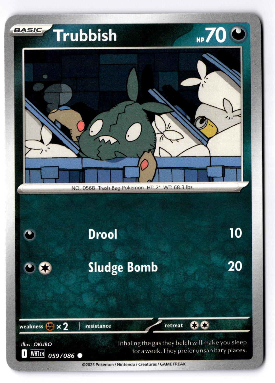 Trubbish 059/086 Common White Flare Pokemon Near Mint