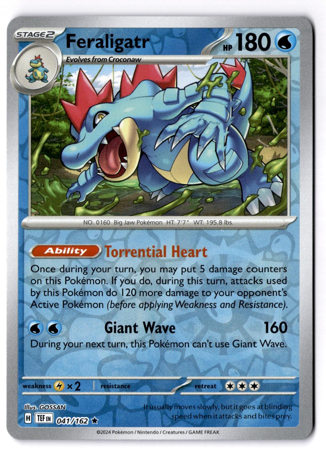 Feraligatr 041/162 Rare Temporal Forces Pokemon Reverse Holo Near Mint