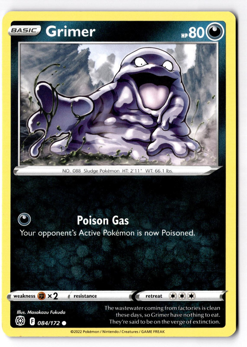 Grimer 084/172 Common Brilliant Stars Pokemon Lightly Played