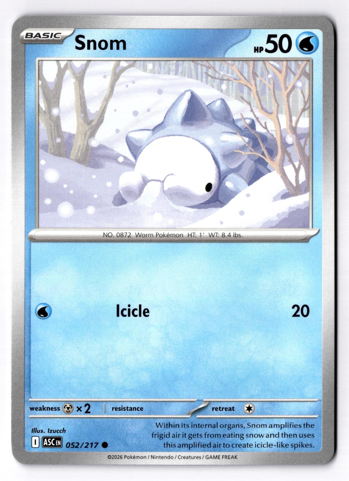 Snom 052/217 Common Ascended Heroes Pokemon Near Mint