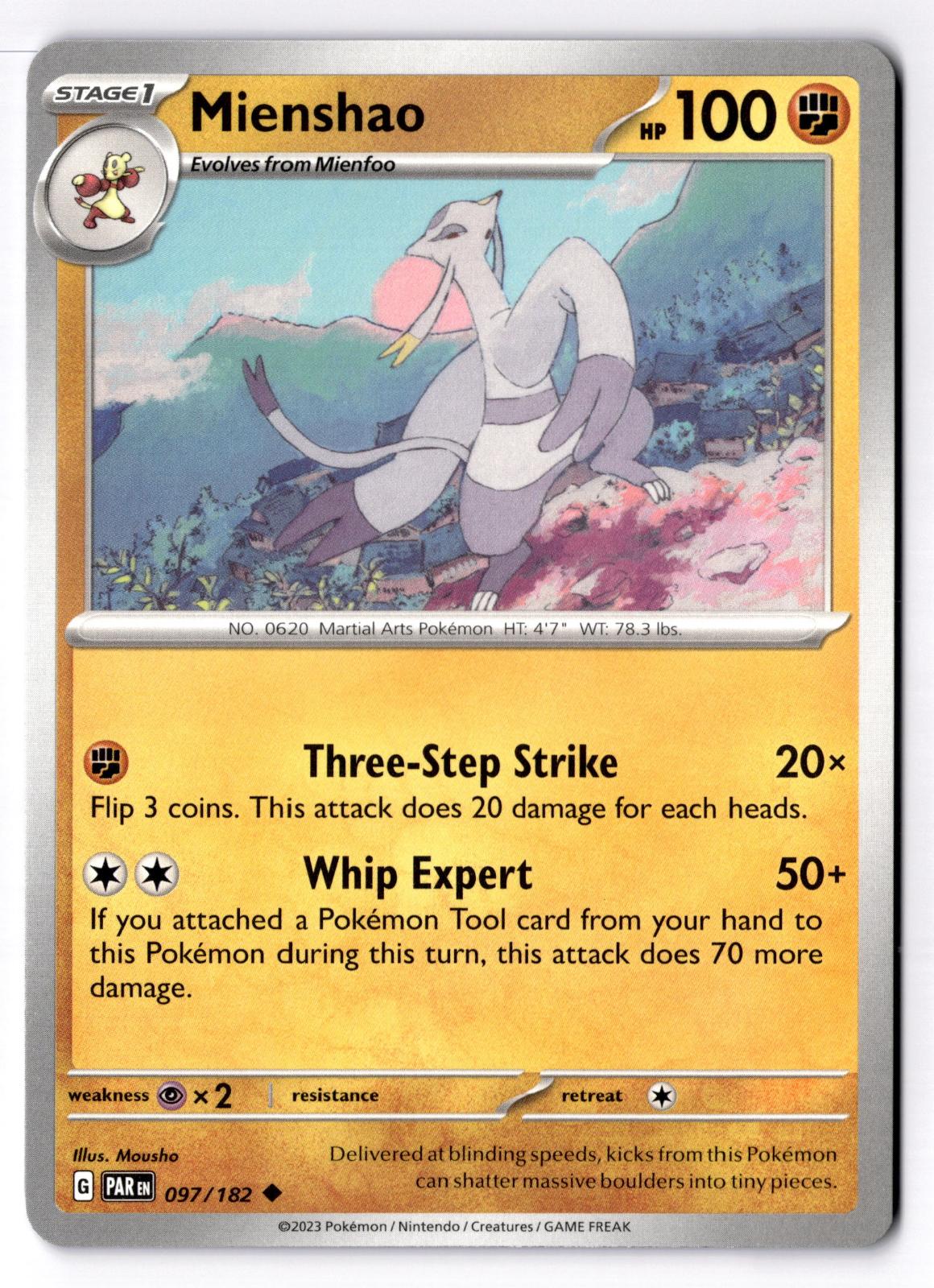 Mienshao 097/182 Uncommon Paradox Rift Pokemon Near Mint
