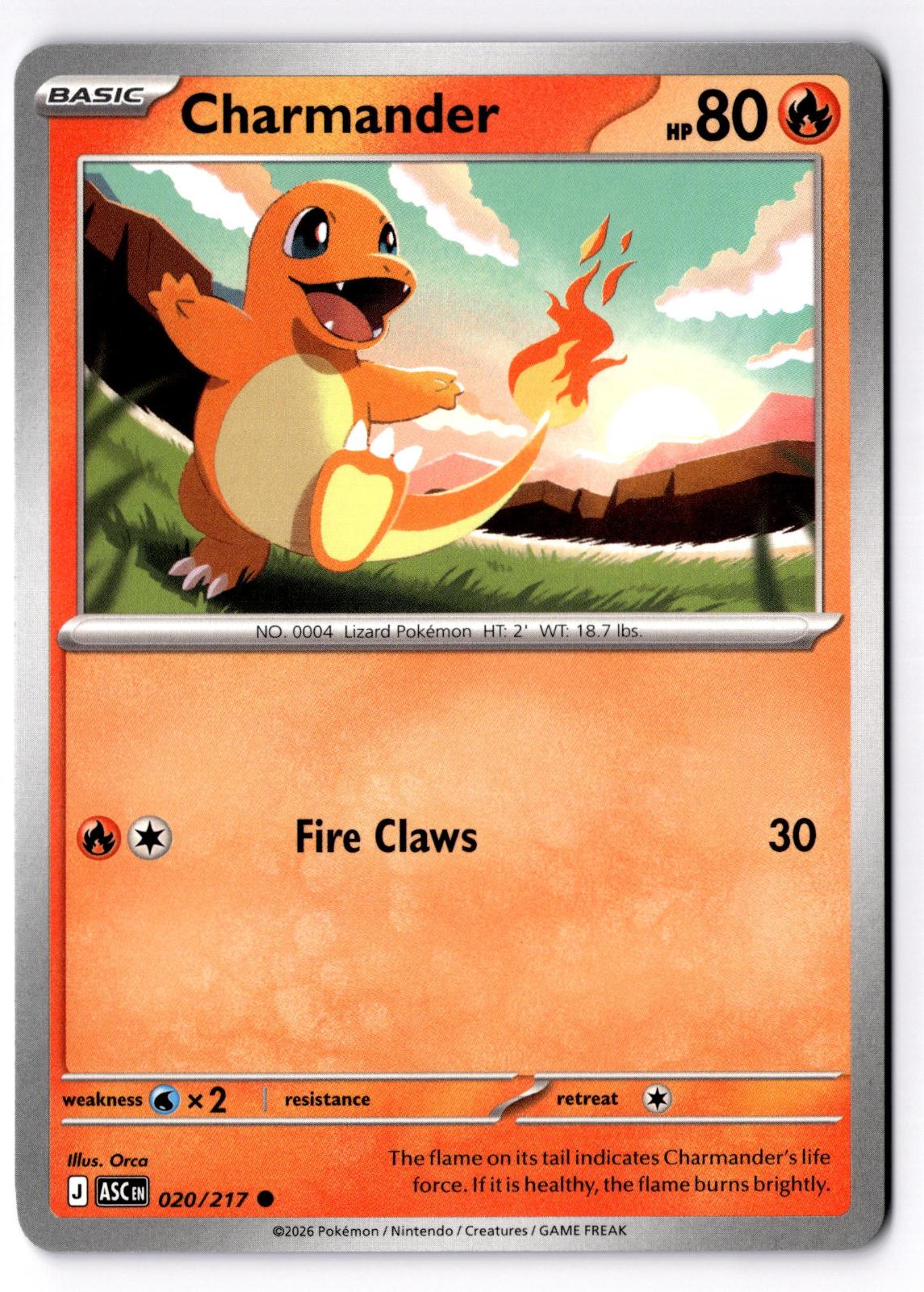 Charmander 020/217 Common Ascended Heroes Pokemon Near Mint