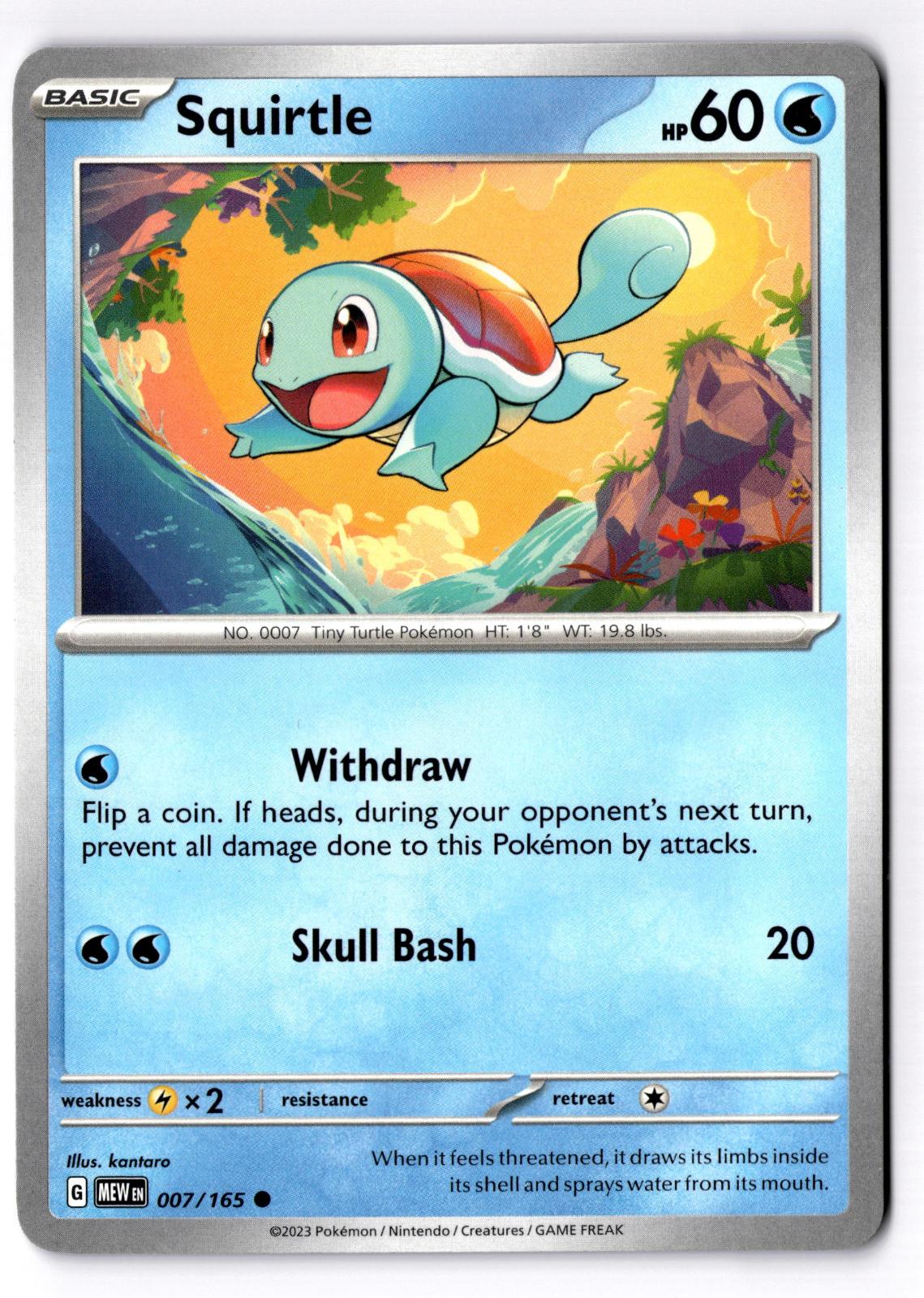 Squirtle 007/165 Common 151 Pokemon Near Mint