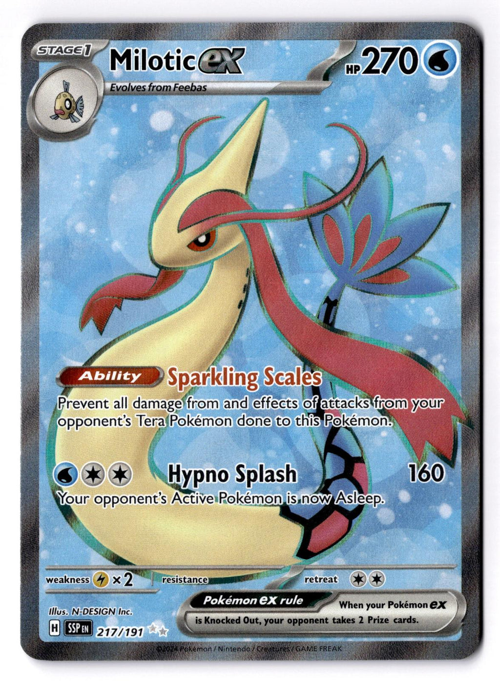 Milotic ex 217/191 Ultra Rare Surging Sparks Pokemon Holo Near Mint