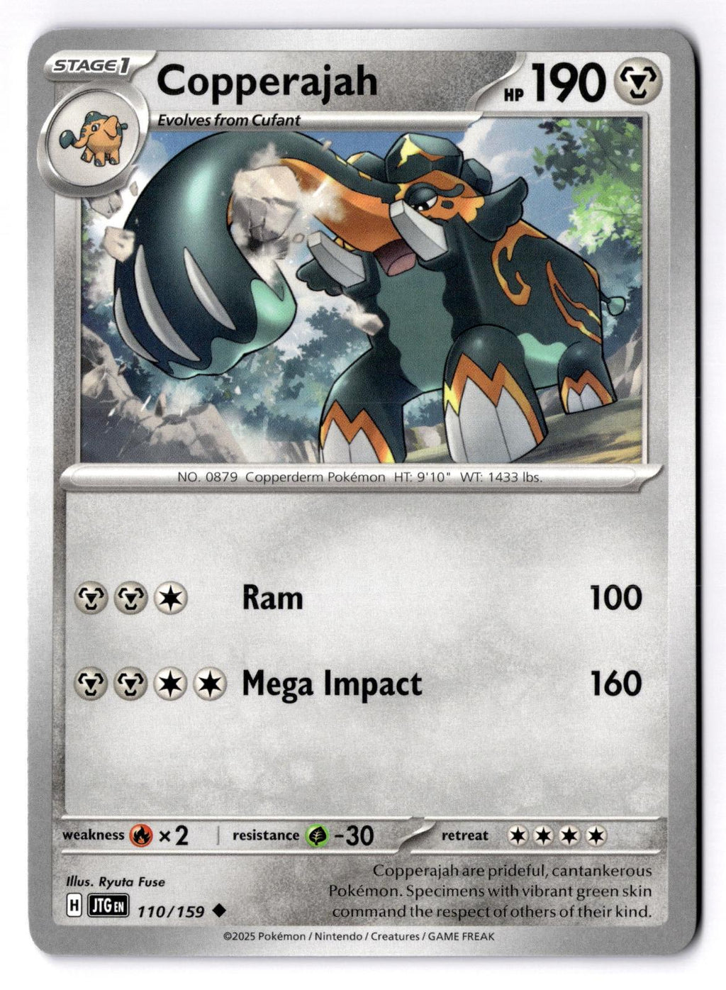 Copperajah 110/159 Uncommon Journey Together Pokemon Near Mint