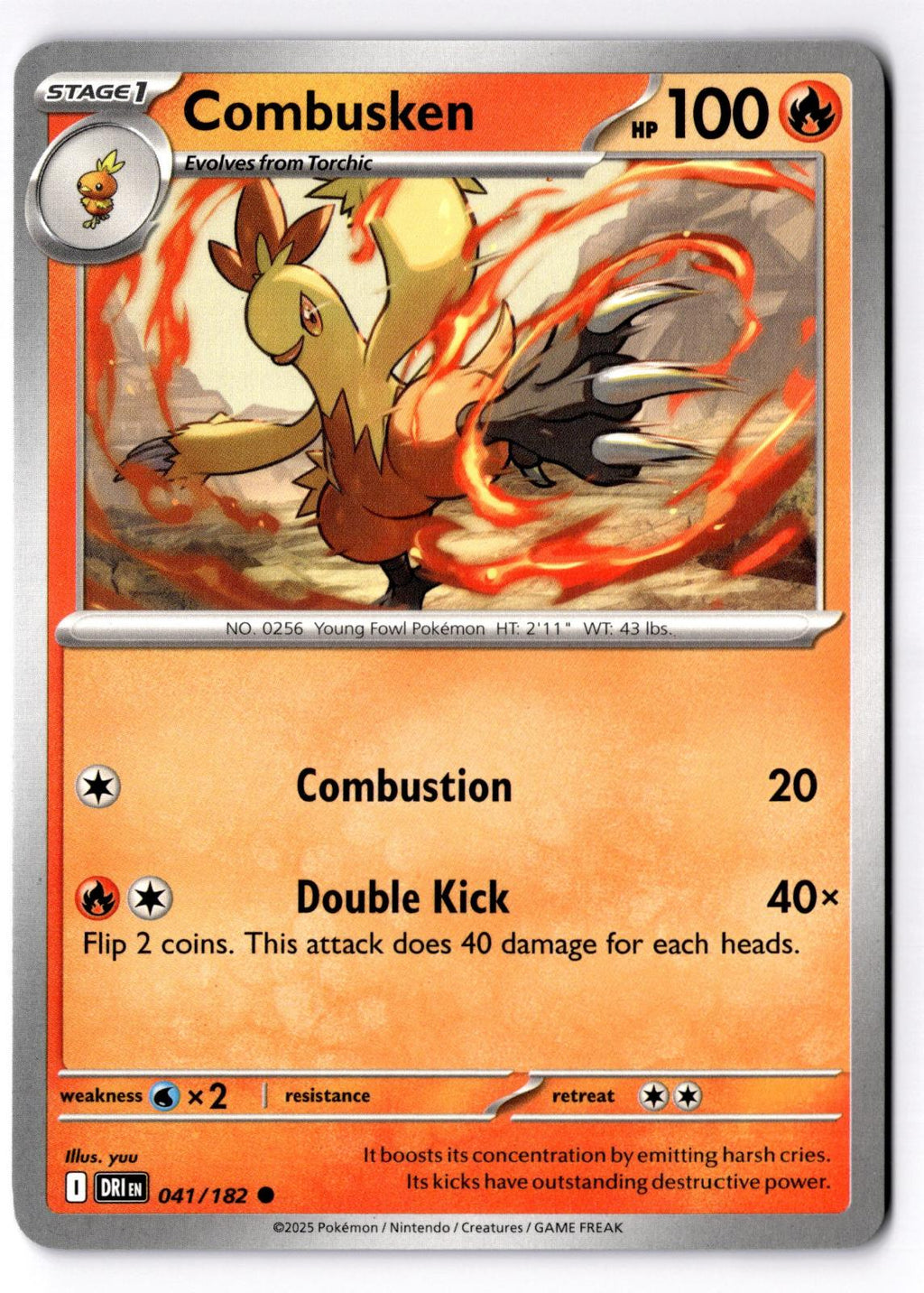 Combusken 041/182 Common Destined Rivals Pokemon Near Mint