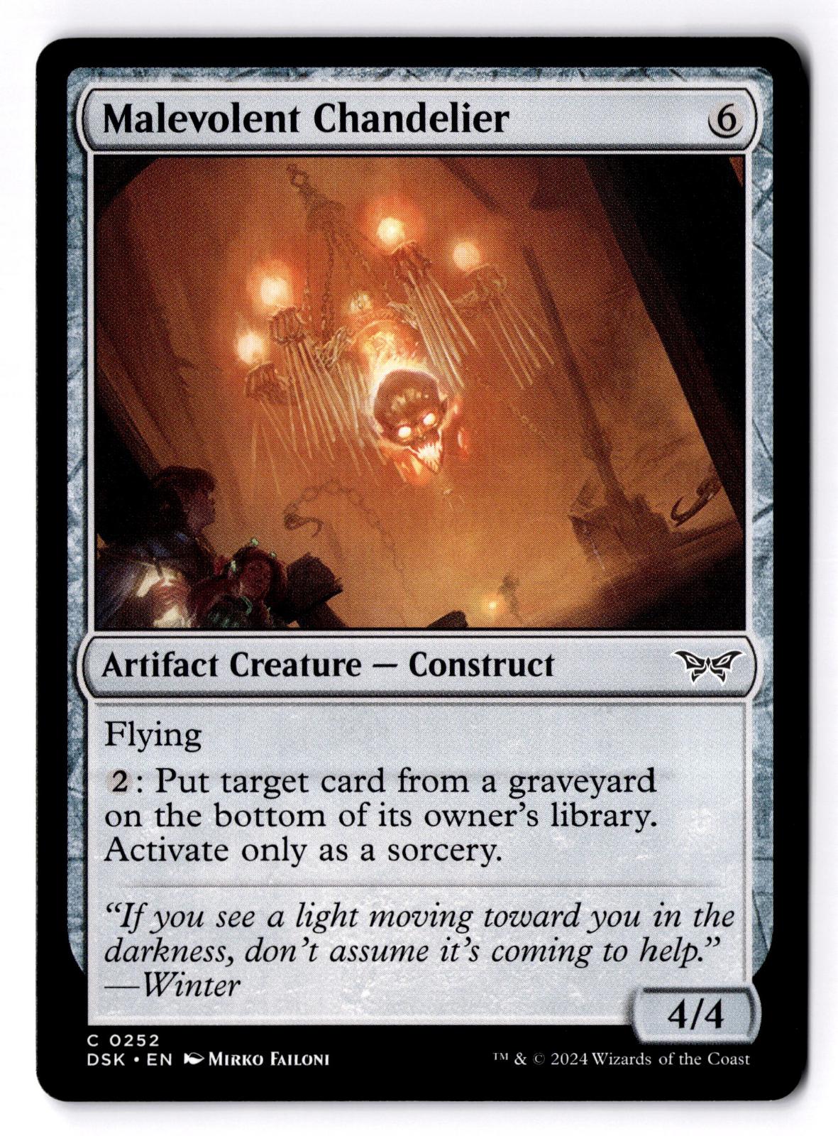 Malevolent Chandelier 252 Duskmourn: House of Horror Magic: The Gathering MP