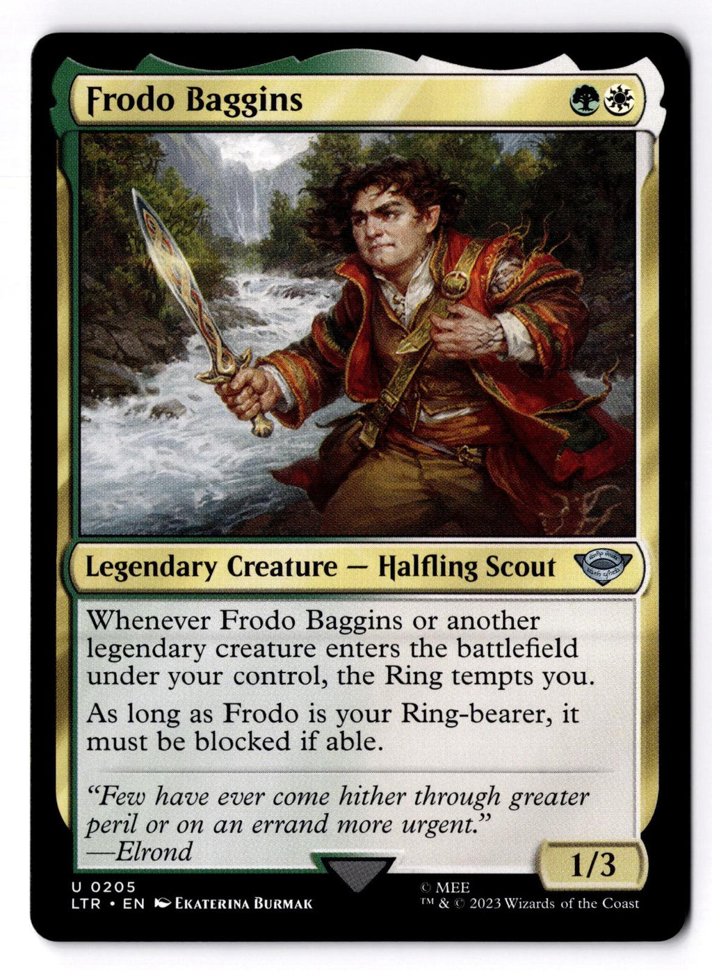 Frodo Baggins 205 The Lord of the Rings Magic: The Gathering LP