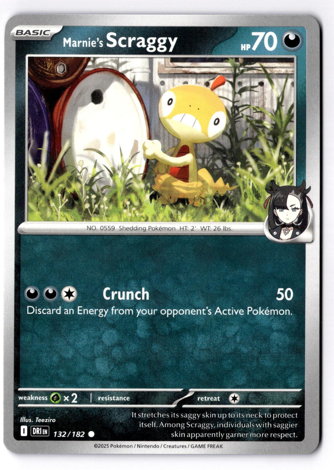 Marnie's Scraggy 132/182 Common Destined Rivals Pokemon Near Mint
