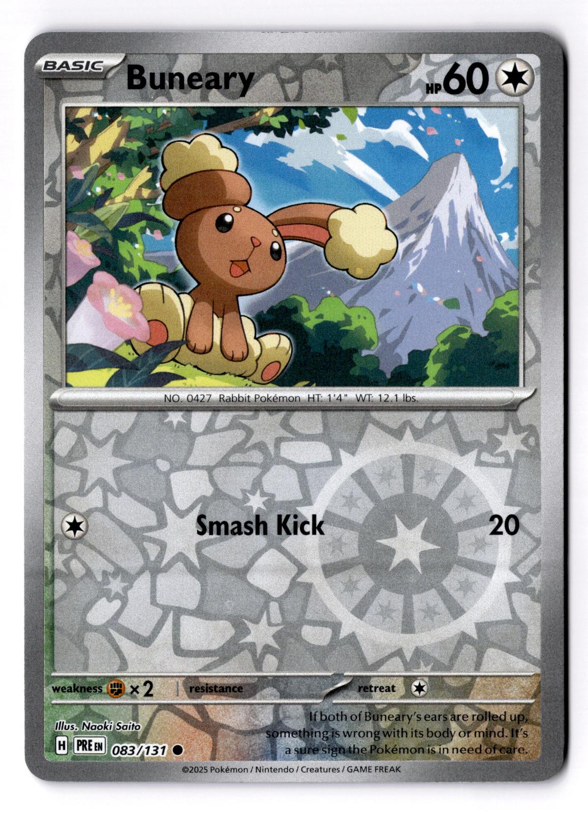 Buneary 083/131 Common Prismatic Evolutions Pokemon Reverse Holo Lightly Played