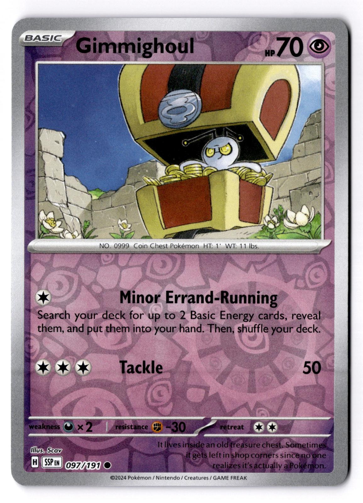 Gimmighoul 097/191 Common Surging Sparks Pokemon Reverse Holo Near Mint
