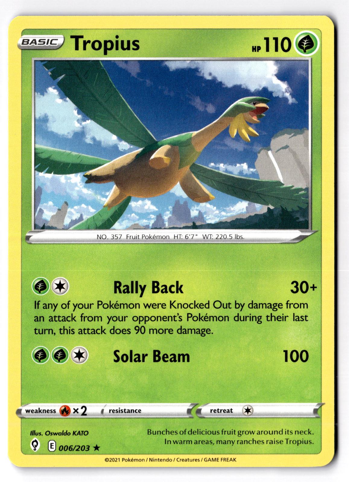 Tropius 006/203 Rare Evolving Skies Pokemon Near Mint