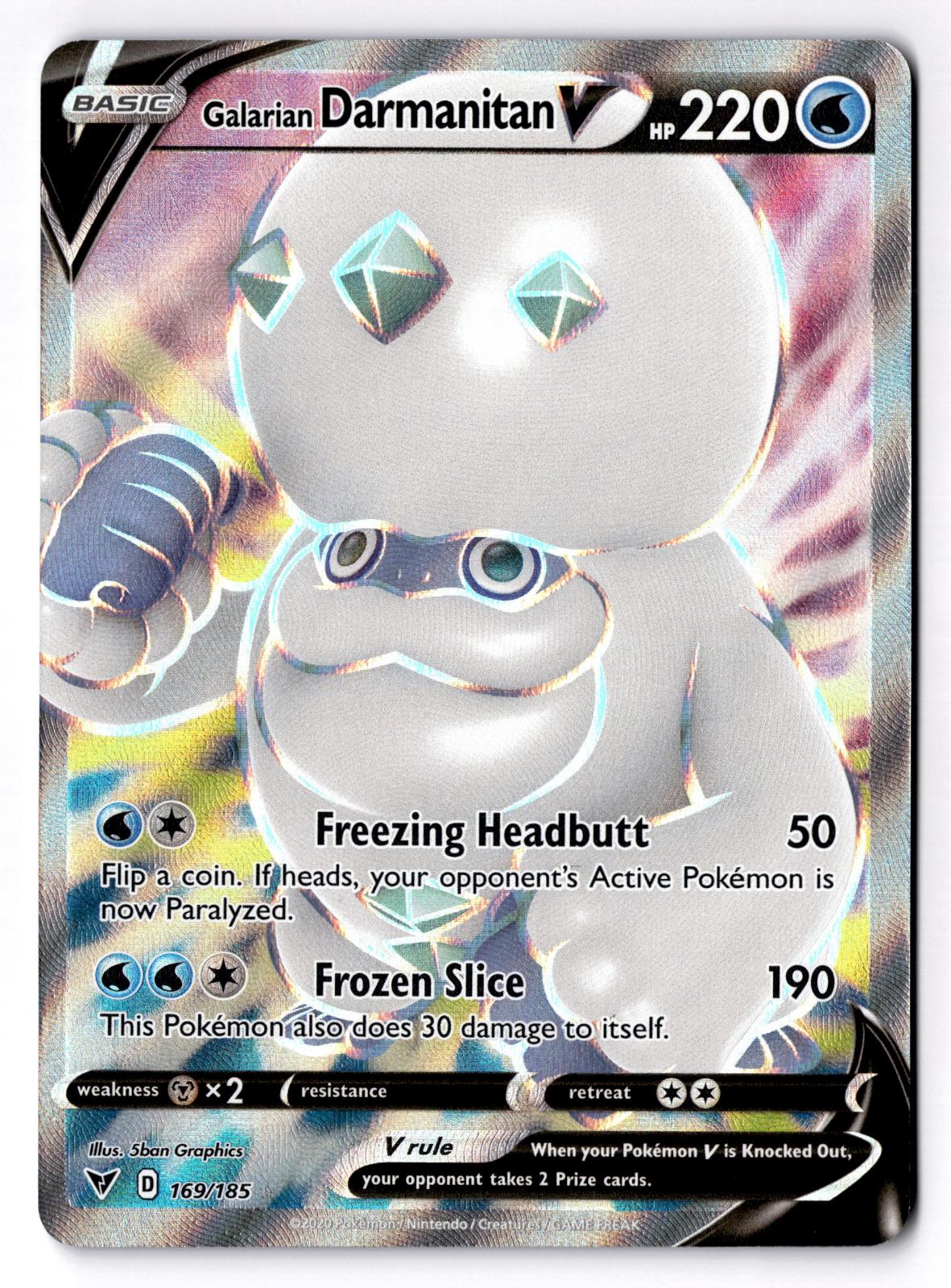 Galarian Darmanitan V 169/185 Ultra Rare Vivid Voltage Pokemon Holo Near Mint