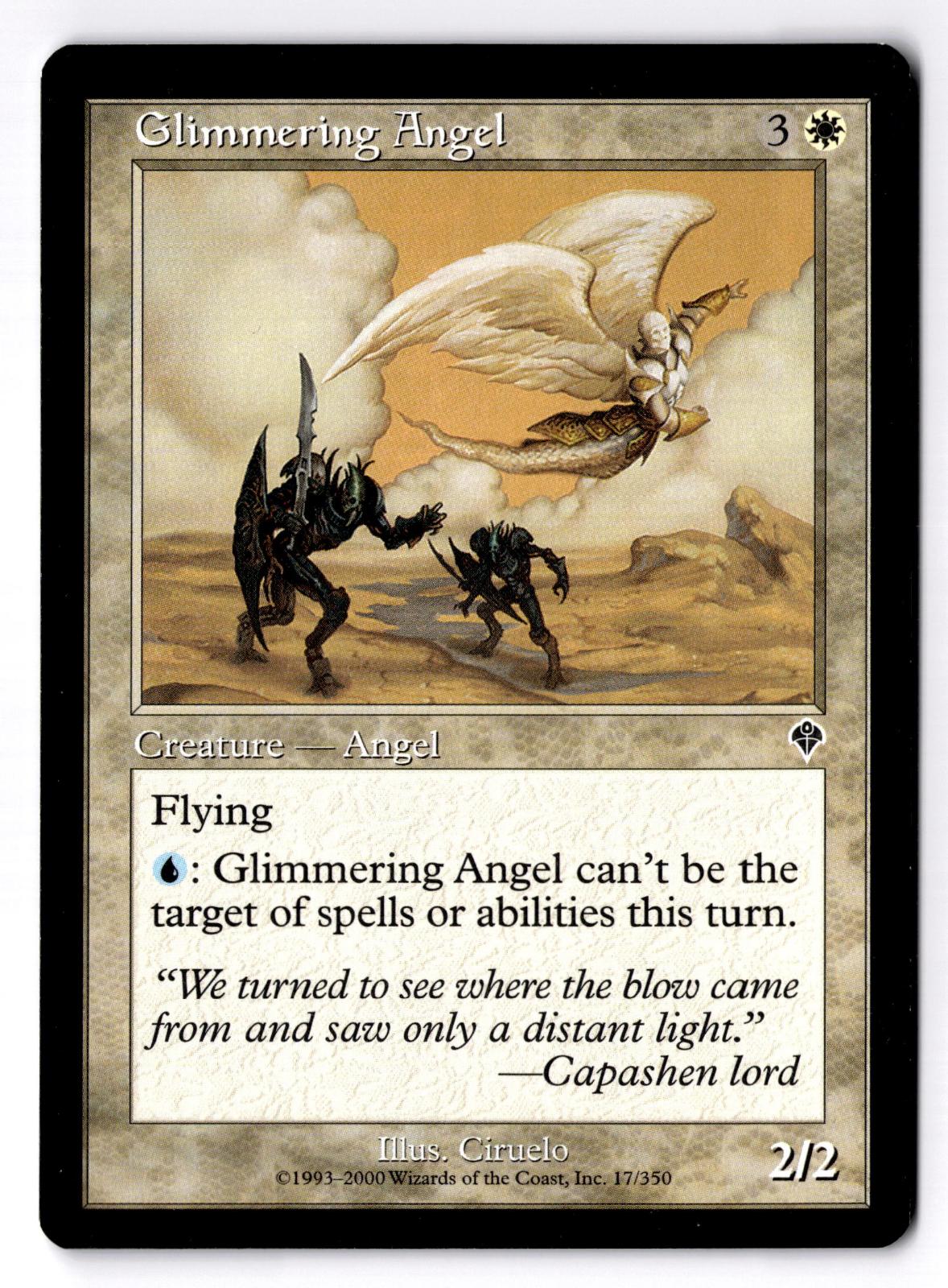 Glimmering Angel 17 Common Invasion Magic: The Gathering Moderately Played