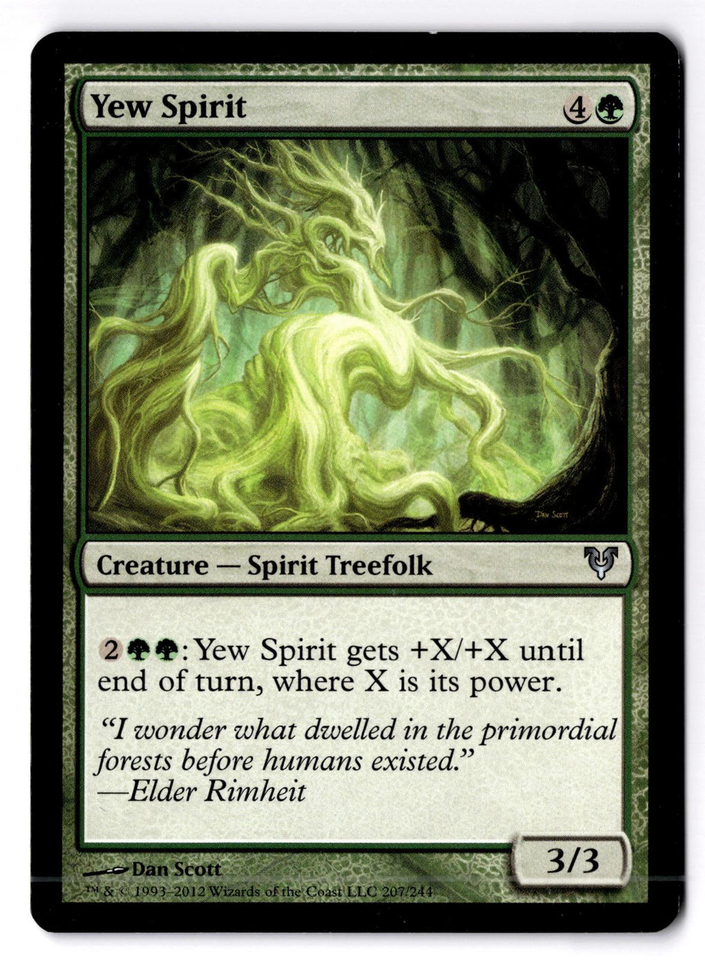 Yew Spirit 207 Uncommon Avacyn Restored Magic: The Gathering Lightly Played