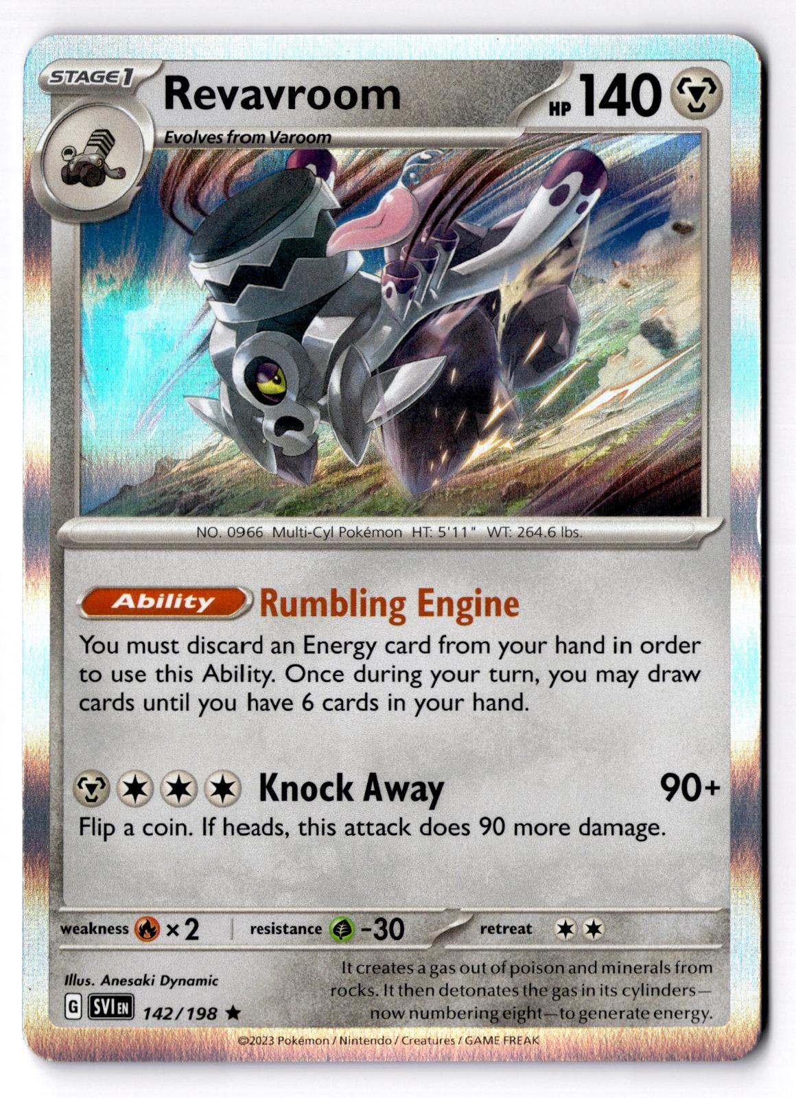 Revavroom 142/198 Rare Scarlet & Violet Pokemon Holo Near Mint