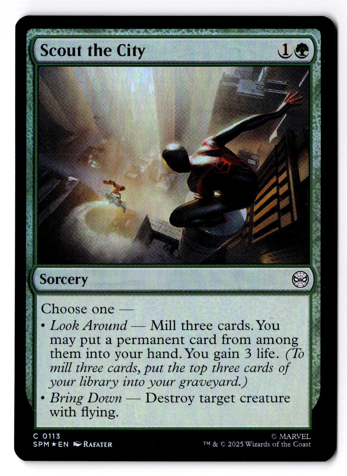 Scout the City 113 Common Marvel's Spider-Man Magic: The Gathering Foil LP