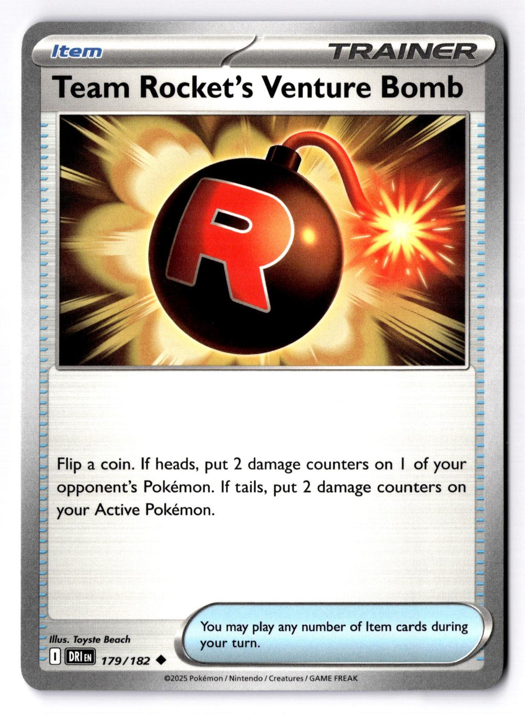 Team Rocket's Venture Bomb 179/182 Uncommon Destined Rivals Pokemon Near Mint