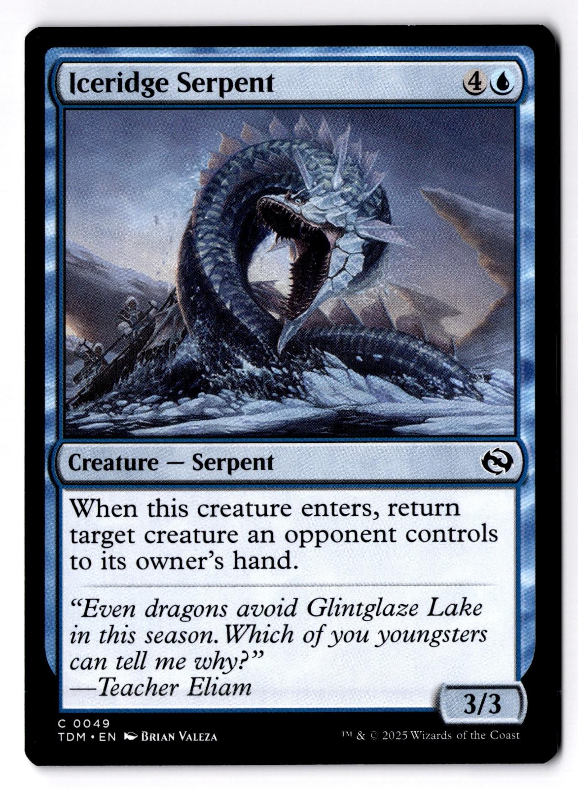 Iceridge Serpent 49 Common Tarkir: Dragonstorm Magic: The Gathering LP