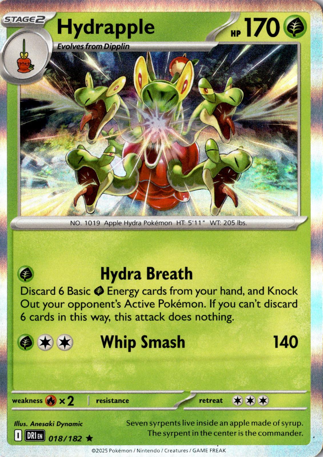 Hydrapple 018/182 Rare Destined Rivals Pokemon Holo Near Mint