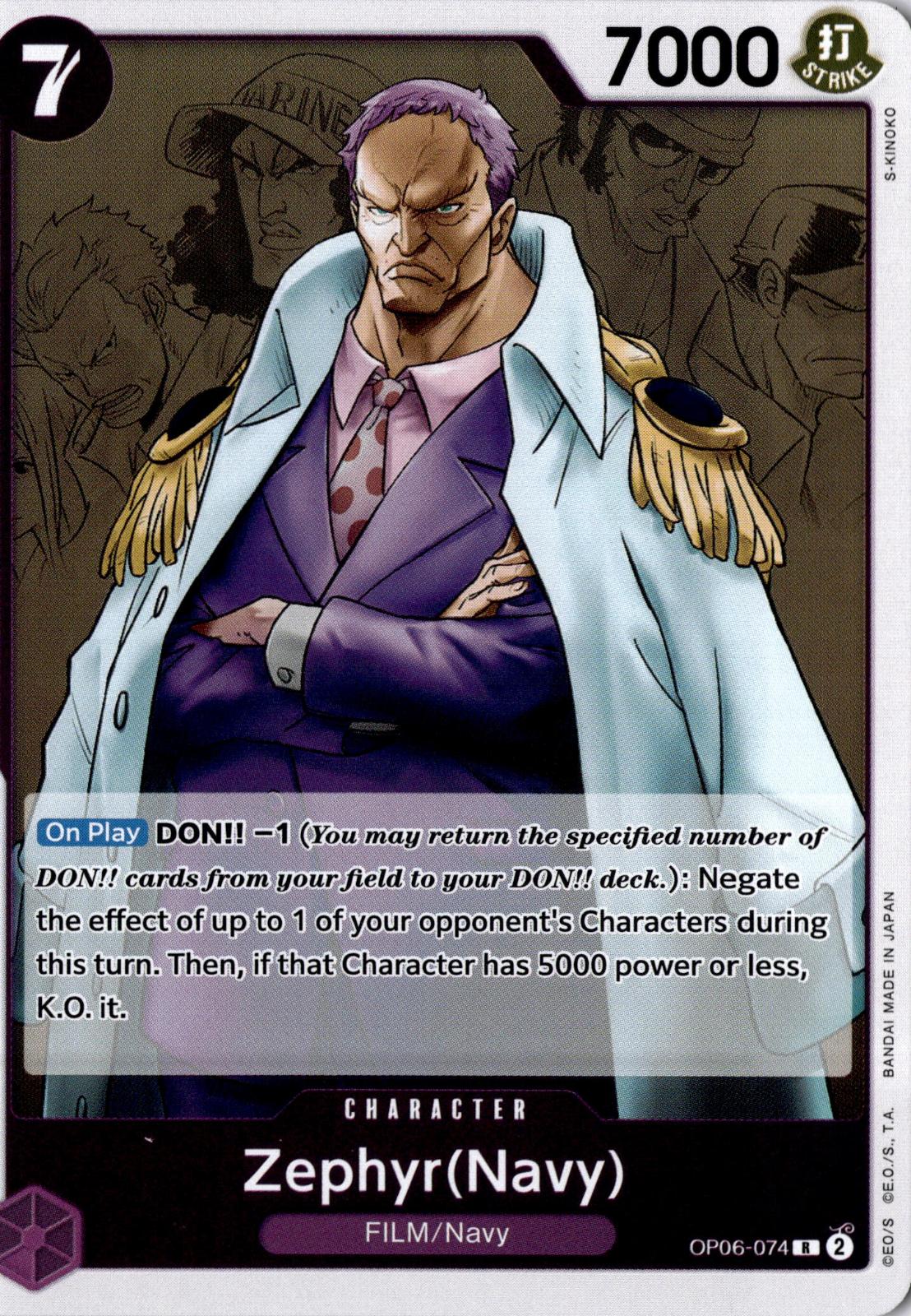 Zephyr (Navy) OP06-074 Rare Wings of the Captain One Piece Foil Near Mint