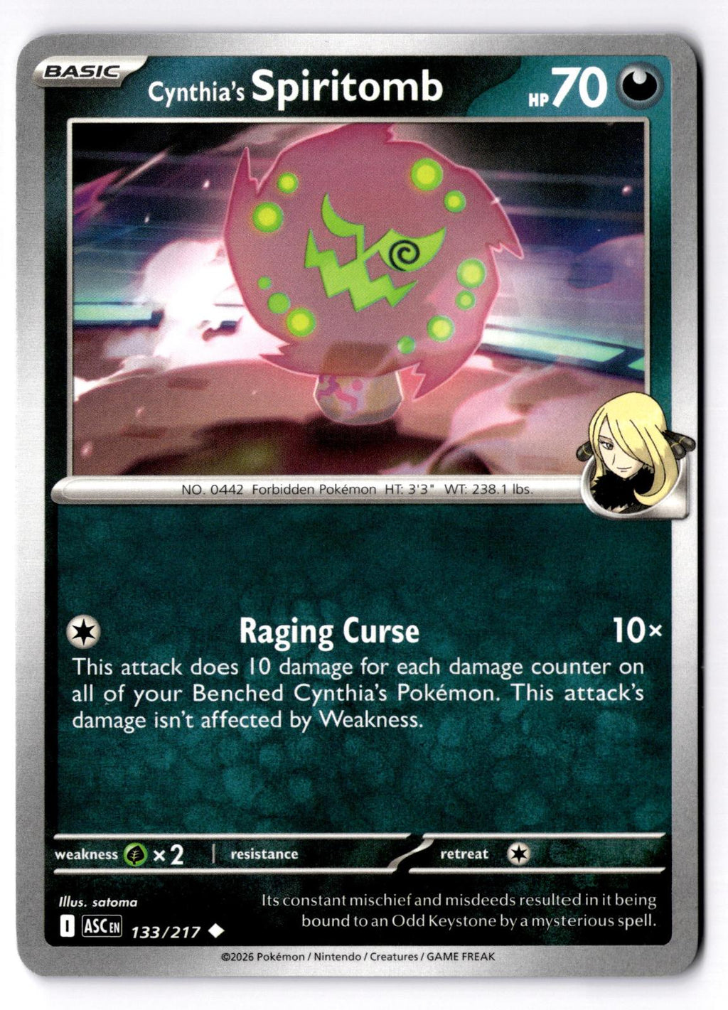 Cynthia's Spiritomb 133/217 Uncommon Ascended Heroes Pokemon Near Mint