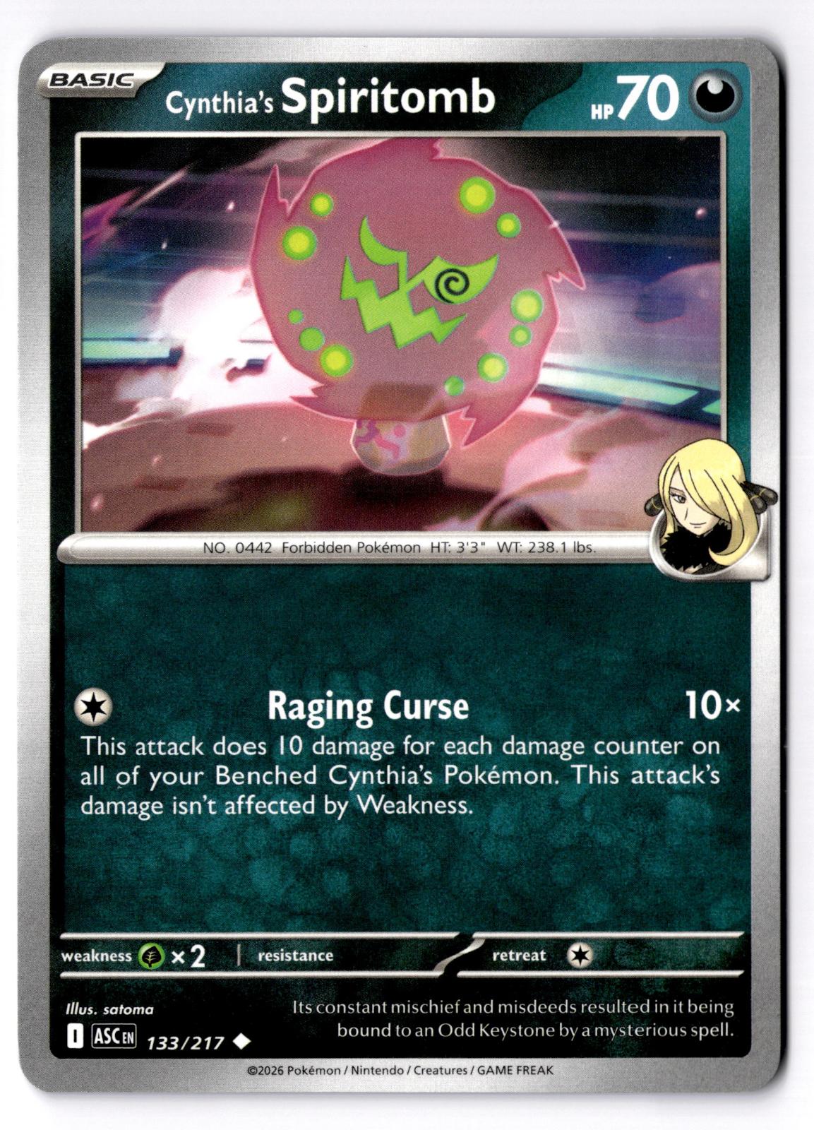 Cynthia's Spiritomb 133/217 Uncommon Ascended Heroes Pokemon Near Mint