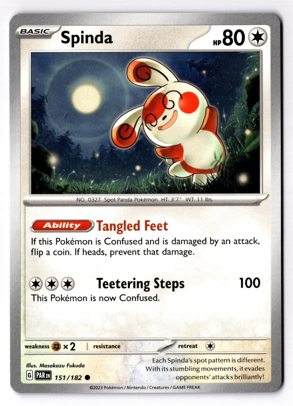 Spinda 151/182 Common Paradox Rift Pokemon Near Mint