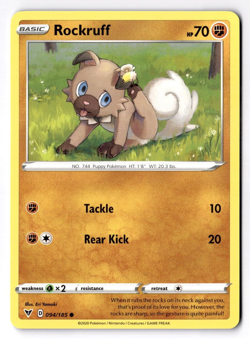 Rockruff 094/185 Common Vivid Voltage Pokemon Near Mint