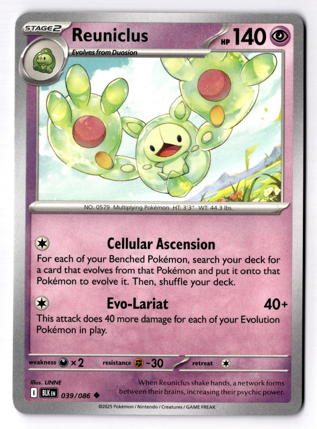 Reuniclus 039/086 Uncommon Black Bolt Pokemon Near Mint
