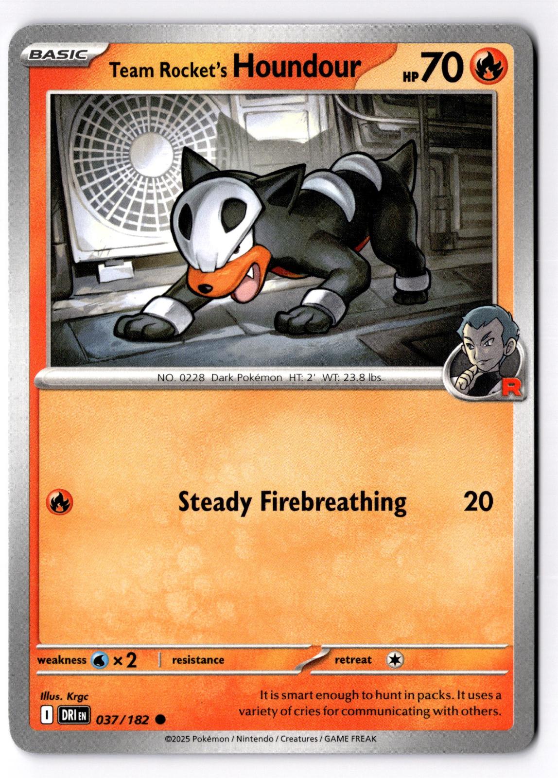 Team Rocket's Houndour 037/182 Common Destined Rivals Pokemon Near Mint
