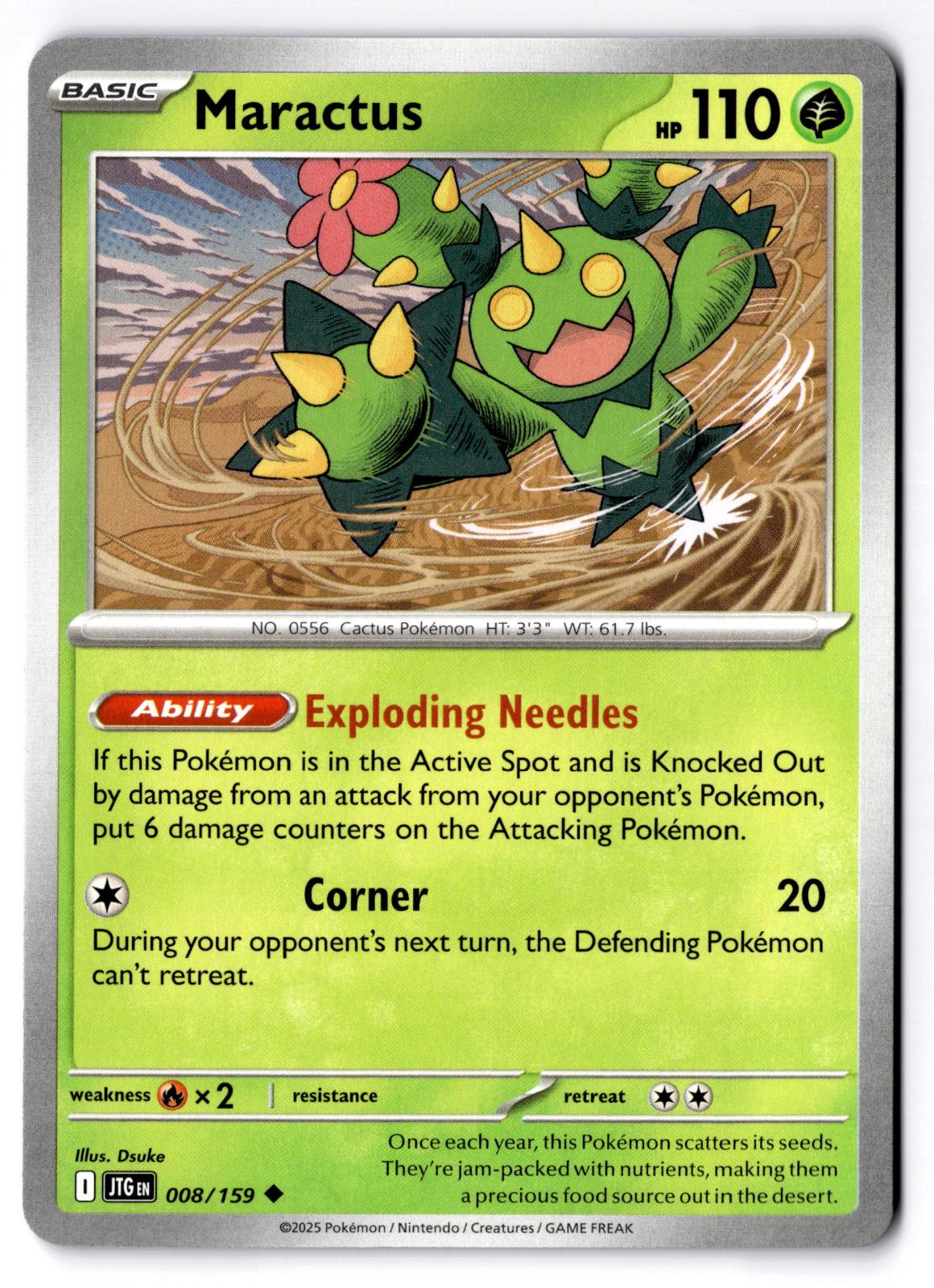 Maractus 008/159 Uncommon Journey Together Pokemon Near Mint