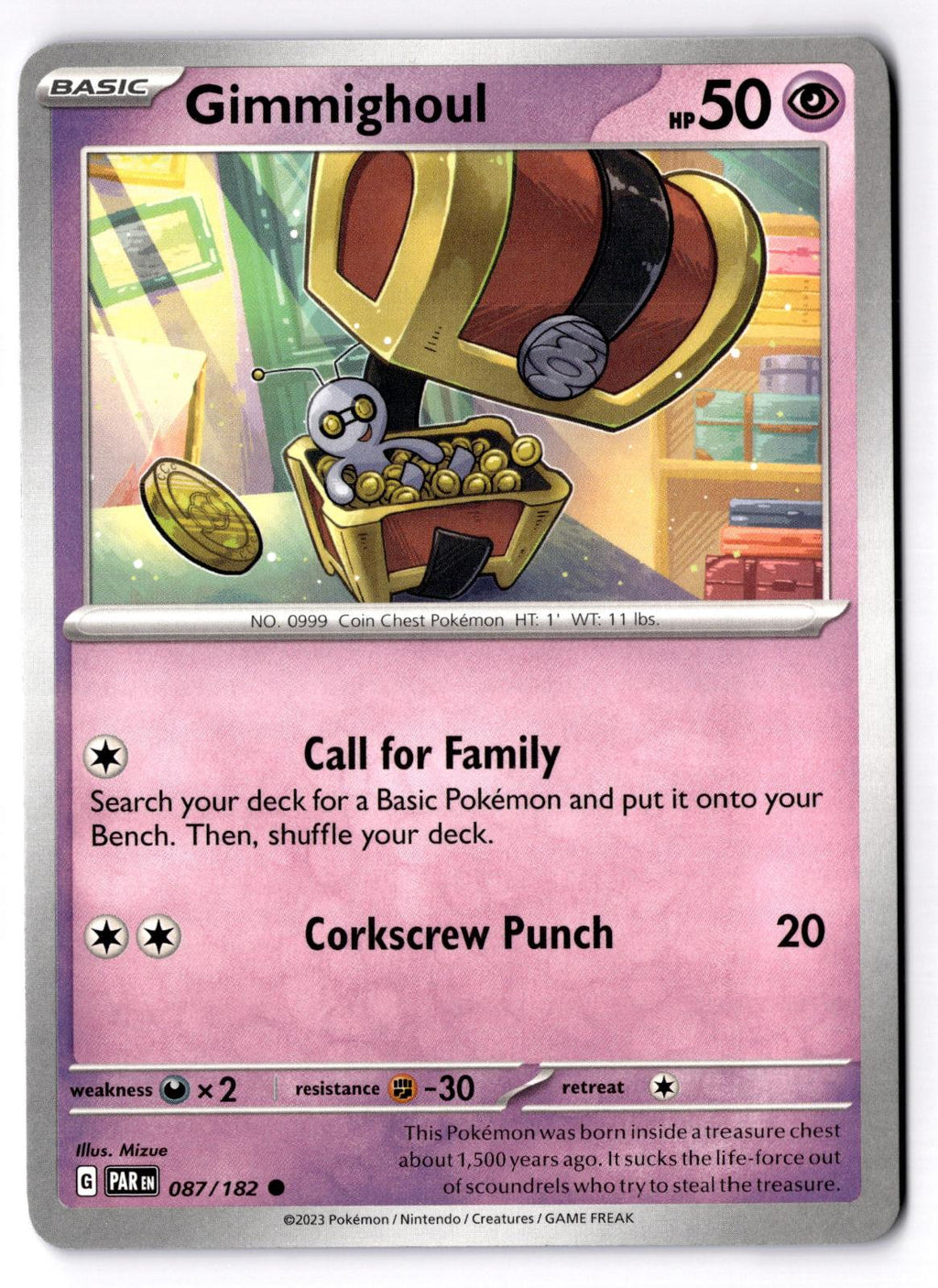 Gimmighoul 087/182 Common Paradox Rift Pokemon Near Mint