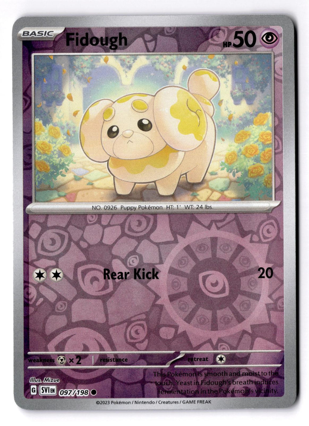 Fidough 097/198 Common Scarlet & Violet Pokemon Reverse Holo Near Mint