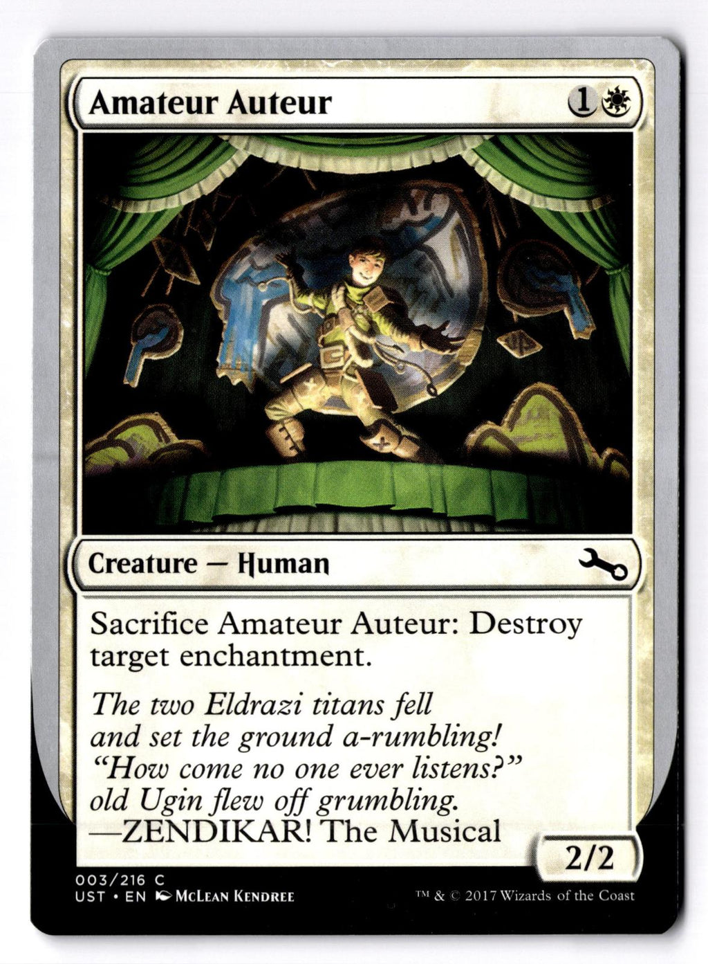 Amateur Auteur (D) 3 Common Unstable Magic: The Gathering Lightly Played