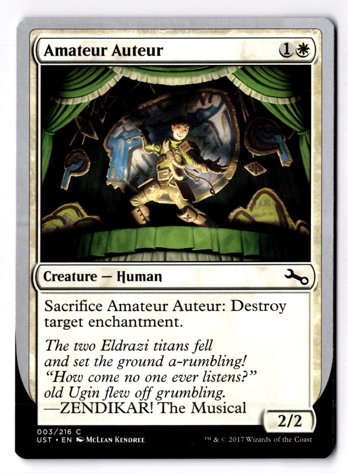 Amateur Auteur (D) 3 Common Unstable Magic: The Gathering Lightly Played