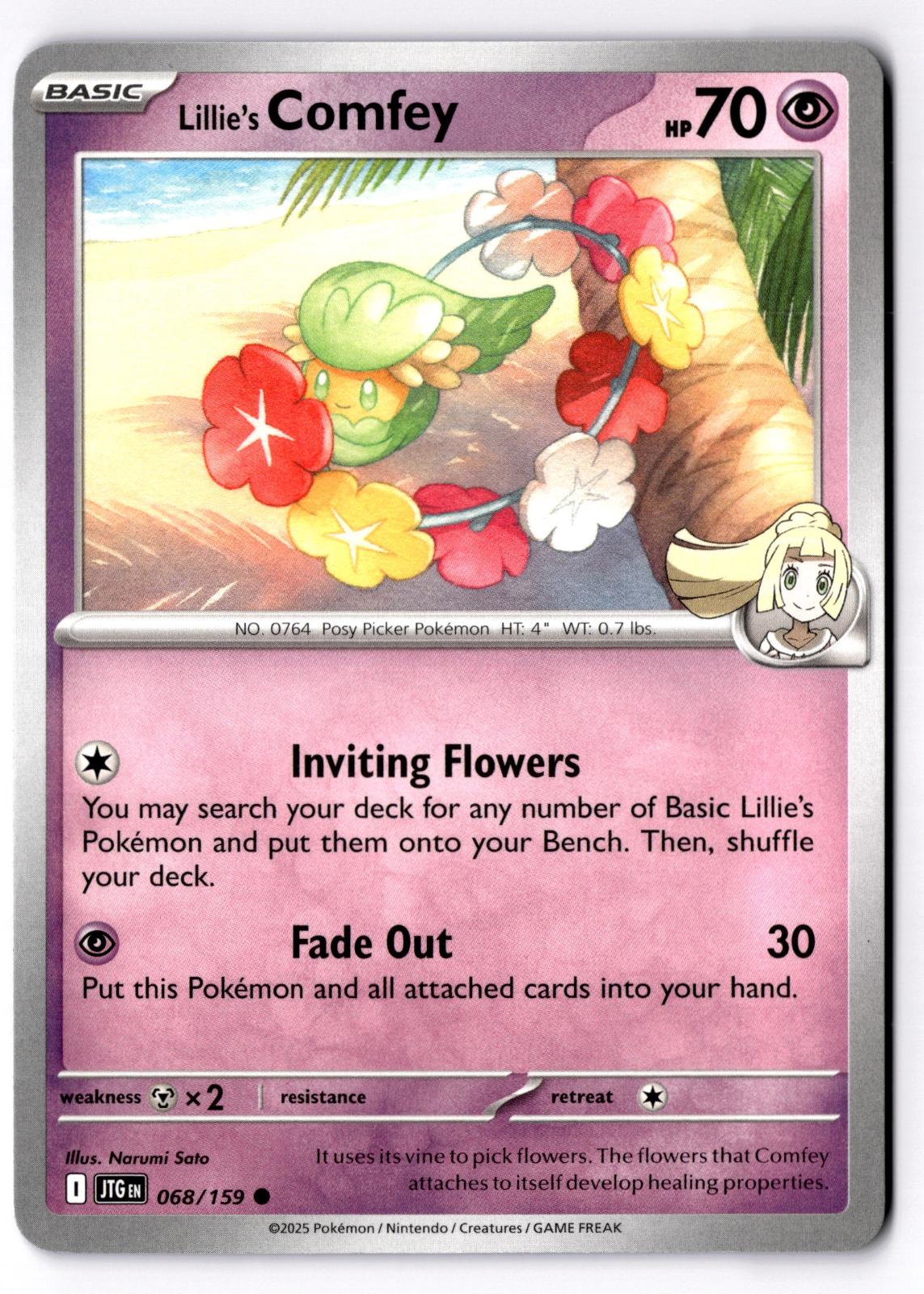 Lillie's Comfey 068/159 Common Journey Together Pokemon Near Mint