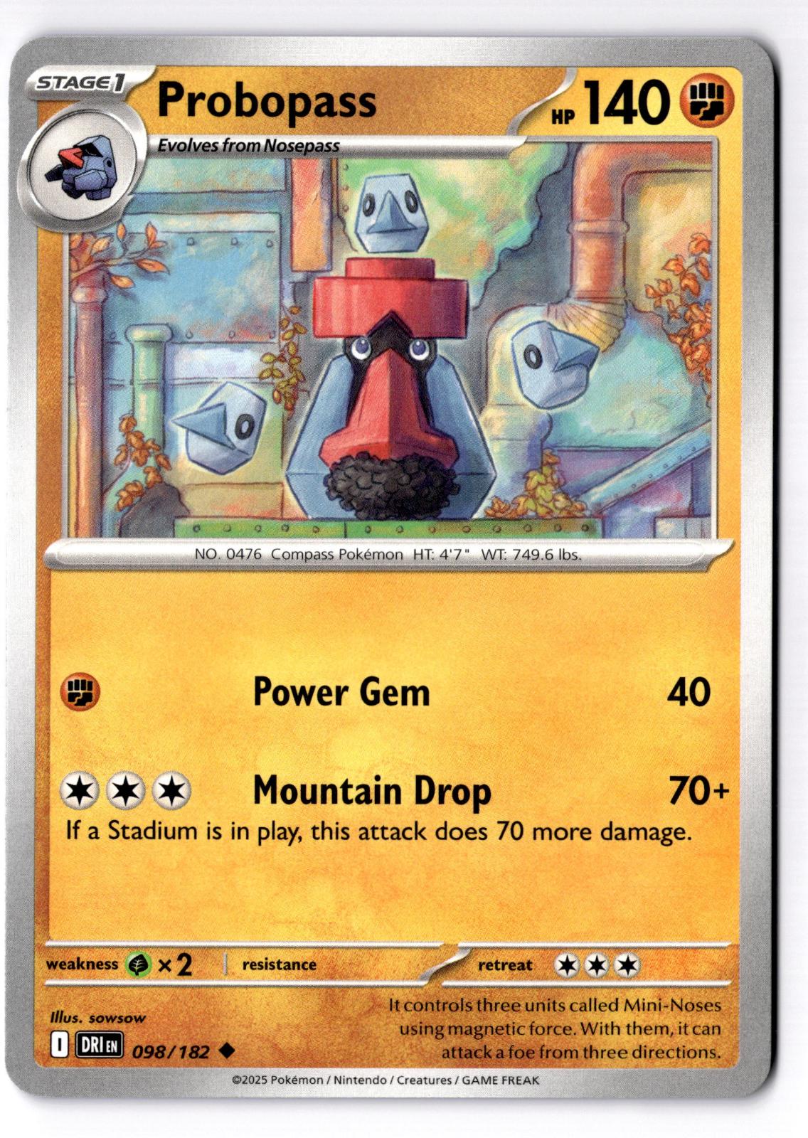 Probopass 098/182 Uncommon Destined Rivals Pokemon Near Mint