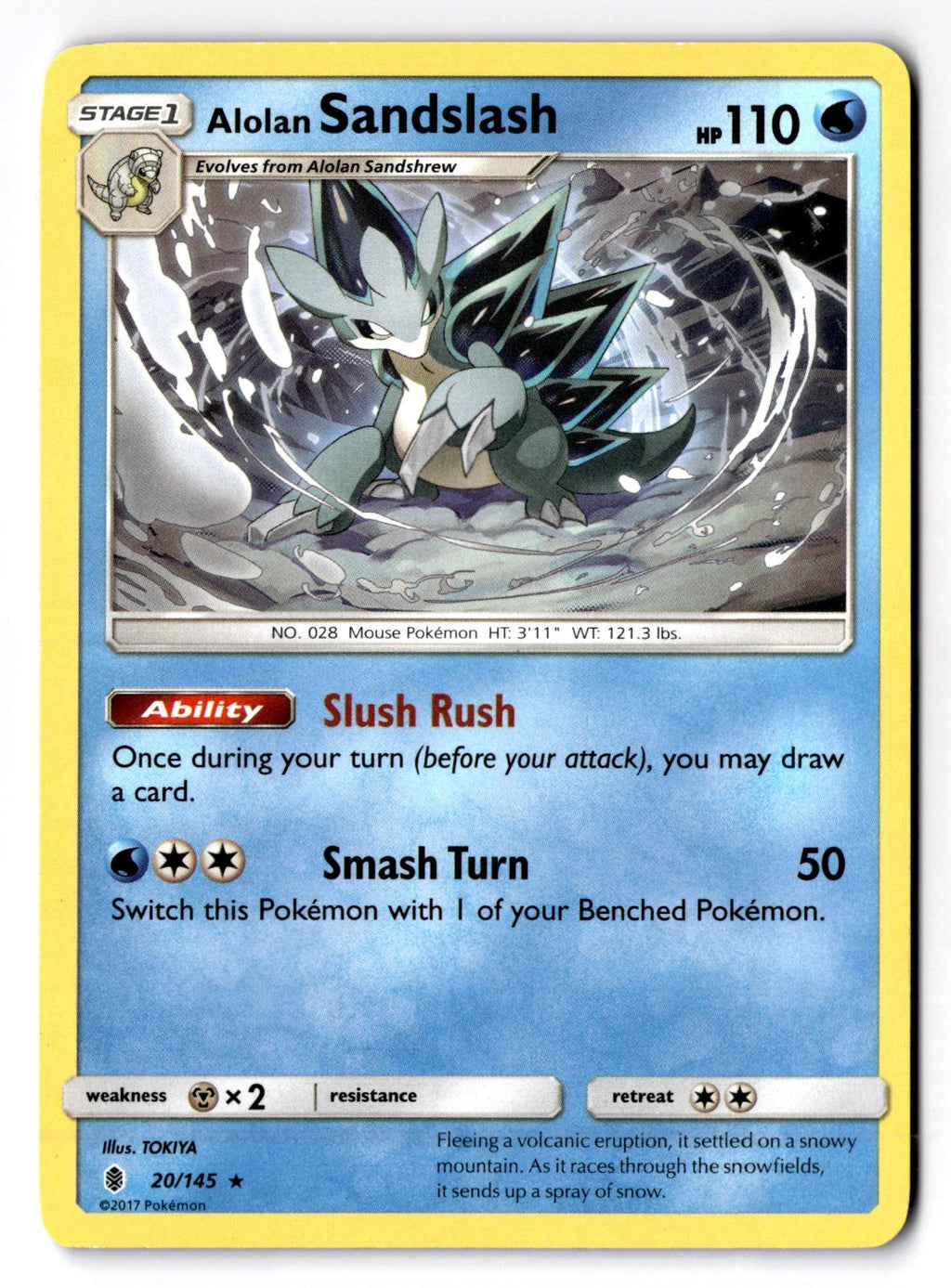 Alolan Sandslash 20/145 Rare Guardians Rising Pokemon Lightly Played
