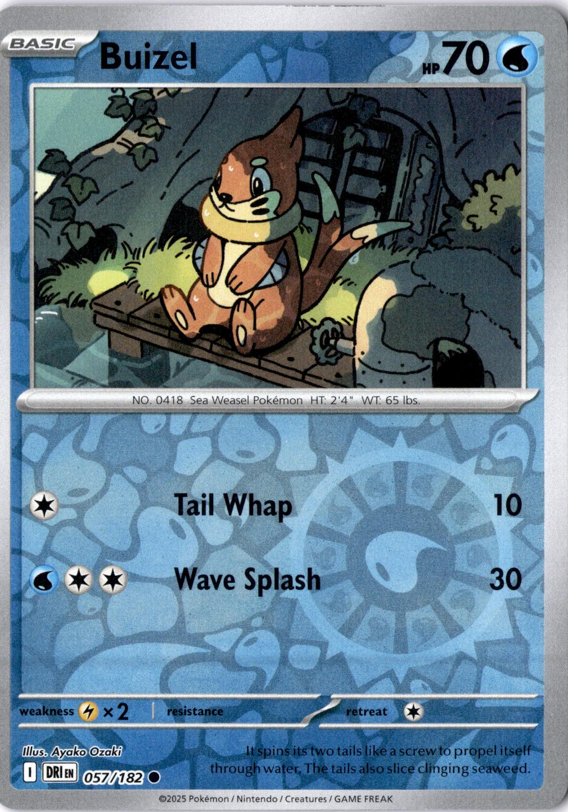 Buizel 057/182 Common Destined Rivals Pokemon Reverse Holo Near Mint